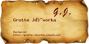 Grotte Jávorka névjegykártya